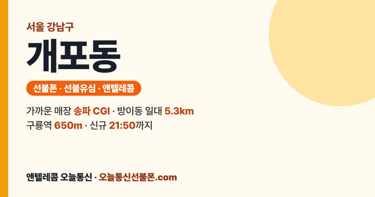 서울특별시 강남구 개포동 선불폰 안내 — 가까운 매장 송파 CGI