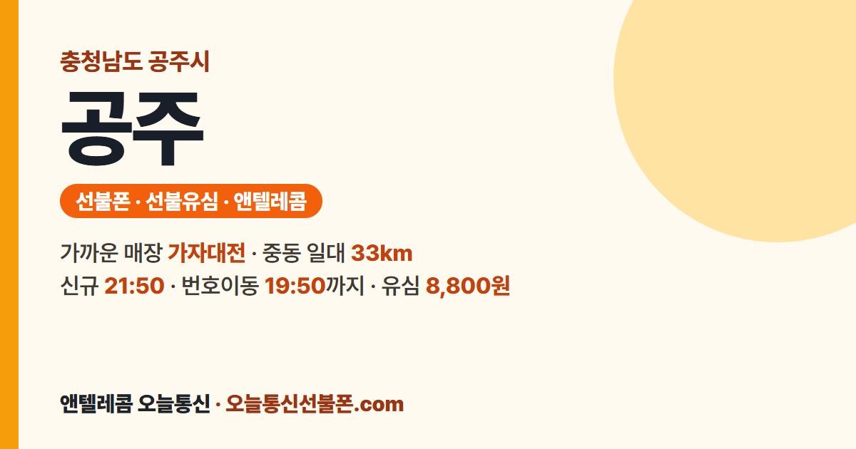 충청남도 공주시 선불폰 안내 — 가까운 매장 가자대전