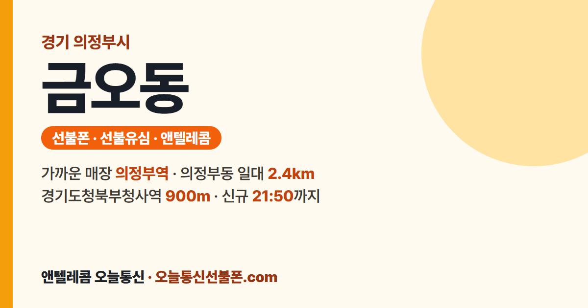 경기도 의정부시 금오동 선불폰 안내 — 가까운 매장 의정부역