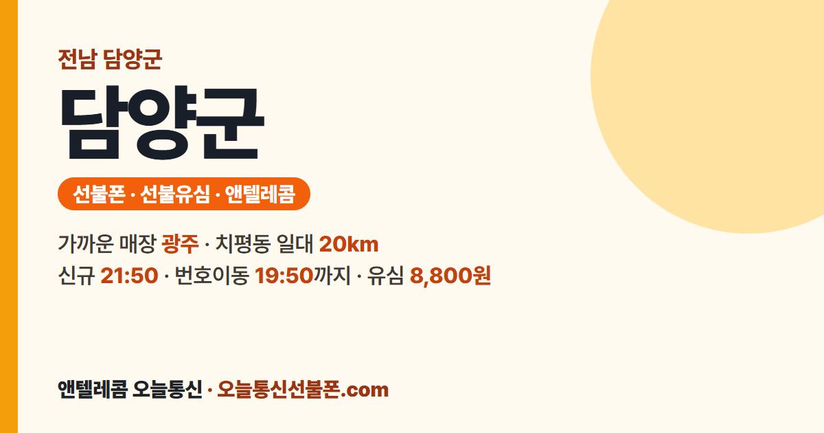 전남 담양군 선불폰 안내 — 가까운 매장 광주