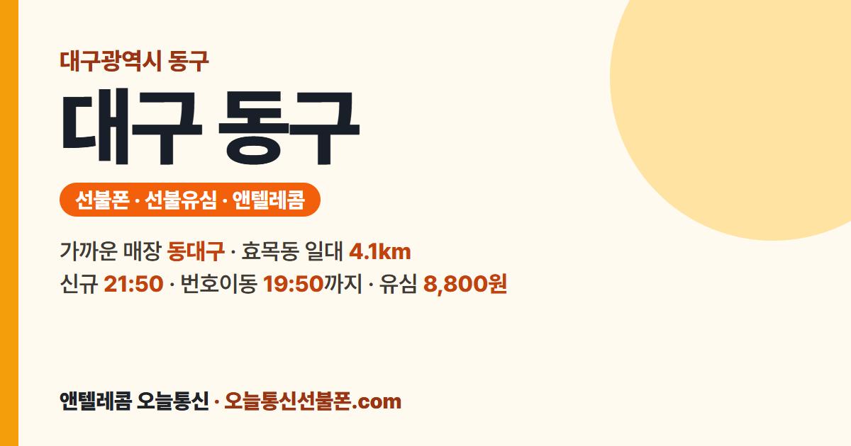 대구광역시 동구 선불폰 안내 — 가까운 매장 동대구