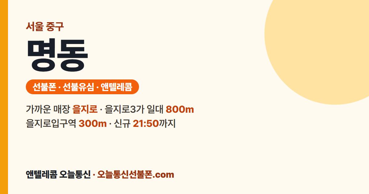 서울특별시 중구 명동 앤텔레콤 안내 — 가까운 매장 을지로