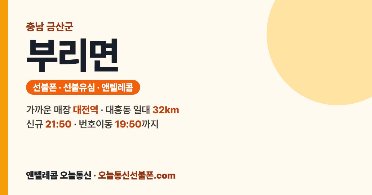 충청남도 금산군 부리면 선불폰 안내 — 가까운 매장 대전역