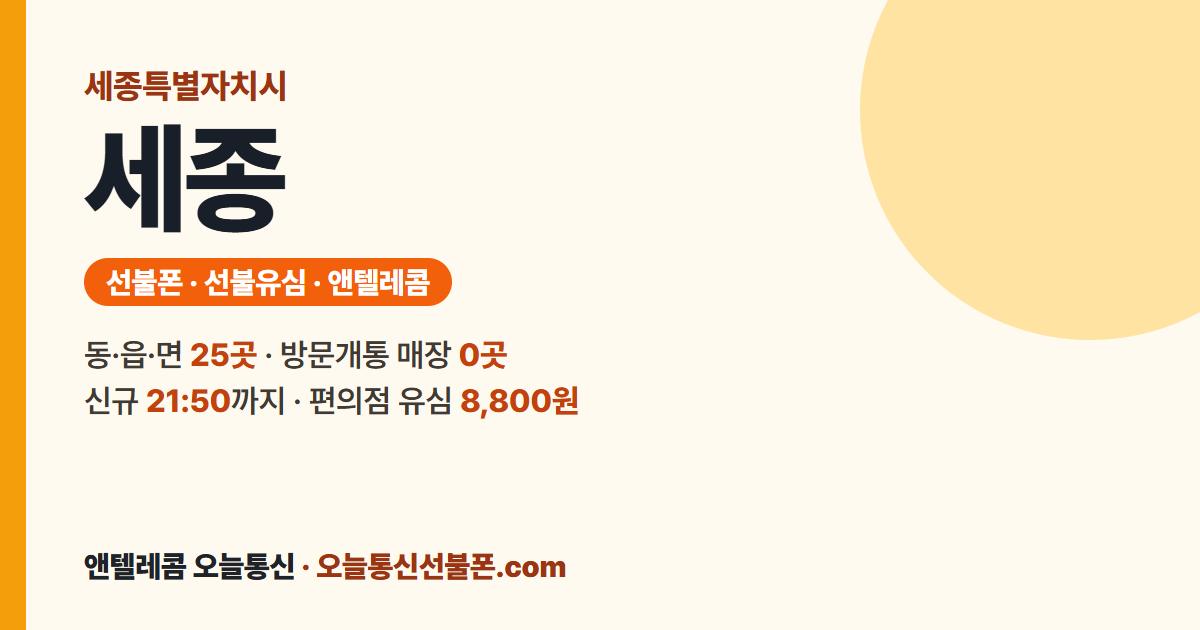 세종특별자치시 선불폰 안내