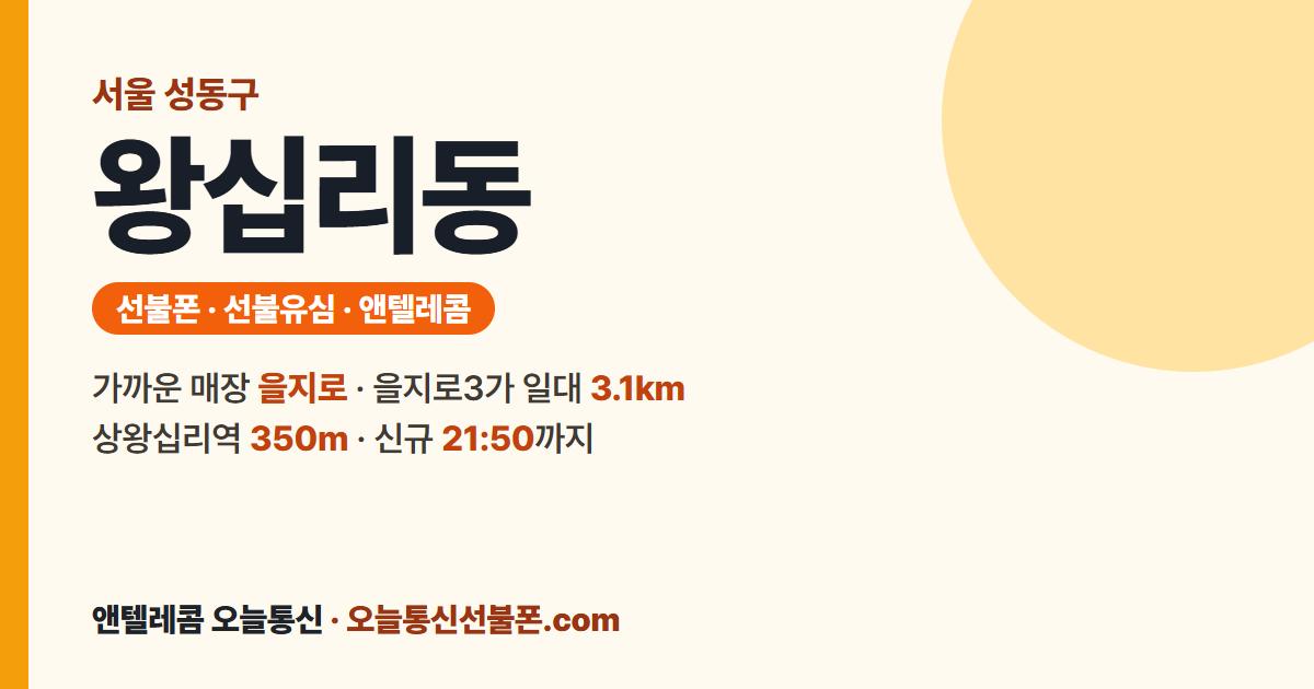 서울특별시 성동구 왕십리동 선불폰 안내 — 가까운 매장 을지로