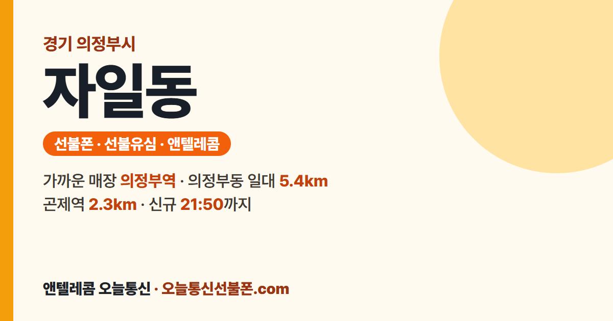 경기도 의정부시 자일동 선불폰 안내 — 가까운 매장 의정부역