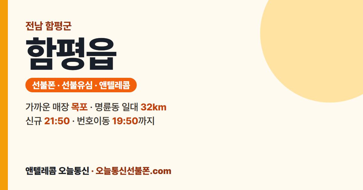 전남 함평군 함평읍 앤텔레콤 안내 — 가까운 매장 목포
