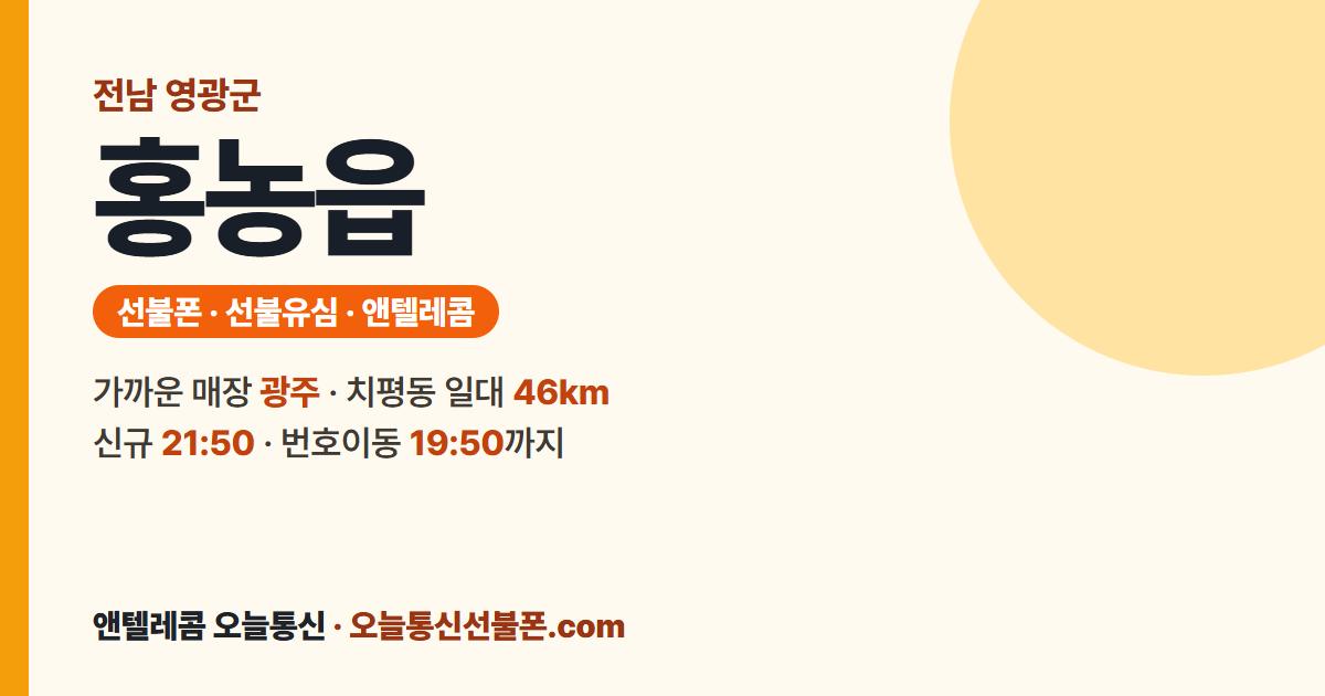 전남 영광군 홍농읍 선불폰 안내 — 가까운 매장 광주
