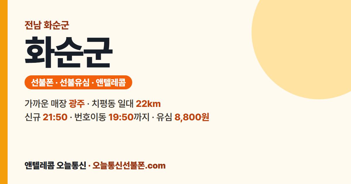 전남 화순군 선불폰 안내 — 가까운 매장 광주